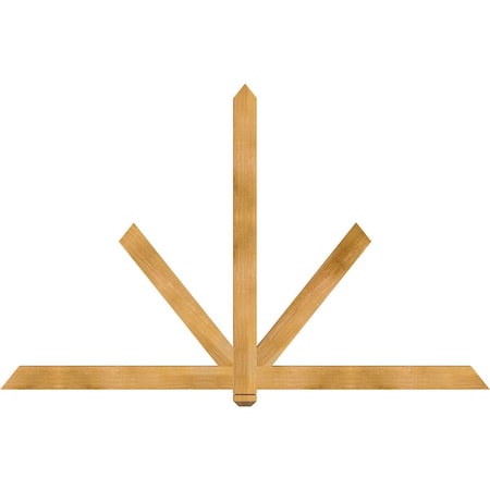 Ekena Millwork Kennewick Rough Sawn Timber Gable Bracket, Western Red Cedar, 84"W x 53"H x 2"D x 4"F, 15/12 Pitch GBW084X53X0204KEN00RWR